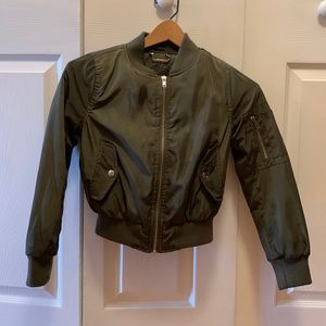 Kids green bomber jacket